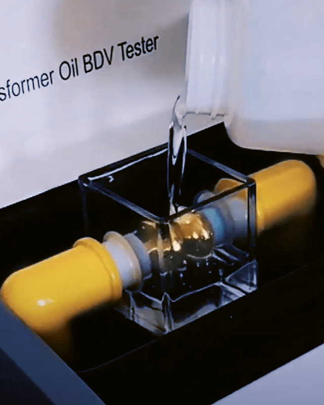 medición de rigidez dieléctrica de aceite